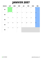 calendrier janvier 2057 calendrier janvier 2057 format portrait