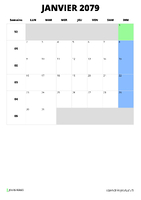 calendrier janvier 2079 calendrier janvier 2079 format portrait
