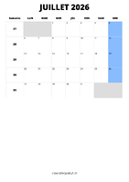 calendrier juillet 2026 calendrier juillet 2026 format portrait