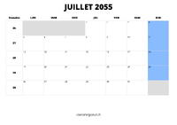 calendrier juillet 2055 calendrier juillet 2055 au format paysage