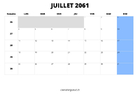 calendrier juillet 2061 calendrier juillet 2061 au format paysage