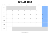 calendrier juillet 2062 calendrier juillet 2062 au format paysage