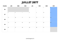 calendrier juillet 2077 calendrier juillet 2077 au format paysage