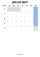 calendrier juillet 2077 calendrier juillet 2077 format portrait
