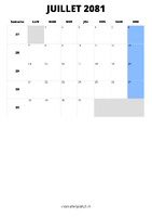 calendrier juillet 2081 calendrier juillet 2081 format portrait