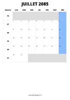 calendrier juillet 2085 calendrier juillet 2085 format portrait