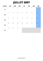 calendrier juillet 2097 calendrier juillet 2097 format portrait