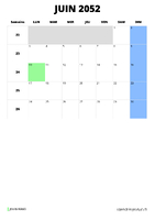 calendrier juin 2052 format portrait