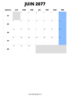 calendrier juin 2077 calendrier juin 2077 format portrait