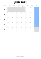 calendrier juin 2091 calendrier juin 2091 format portrait
