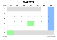 calendrier mai 2077 calendrier mai 2077 au format paysage