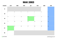 calendrier mai 2083 calendrier mai 2083 au format paysage
