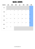calendrier mai 2095 calendrier mai 2095 format portrait