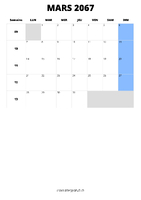 calendrier mars 2067 calendrier mars 2067 format portrait