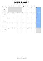 calendrier mars 2091 calendrier mars 2091 format portrait