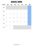 calendrier mars 2099 calendrier mars 2099 format portrait