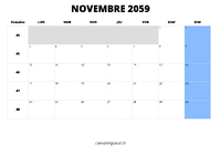 calendrier novembre 2059 calendrier novembre 2059 au format paysage