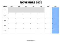 calendrier novembre 2070 calendrier novembre 2070 au format paysage