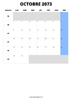 calendrier octobre 2073 calendrier octobre 2073 format portrait