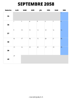 calendrier septembre 2058 format portrait