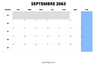 calendrier septembre 2063 calendrier septembre 2063 au format paysage