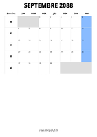 calendrier septembre 2088 calendrier septembre 2088 format portrait
