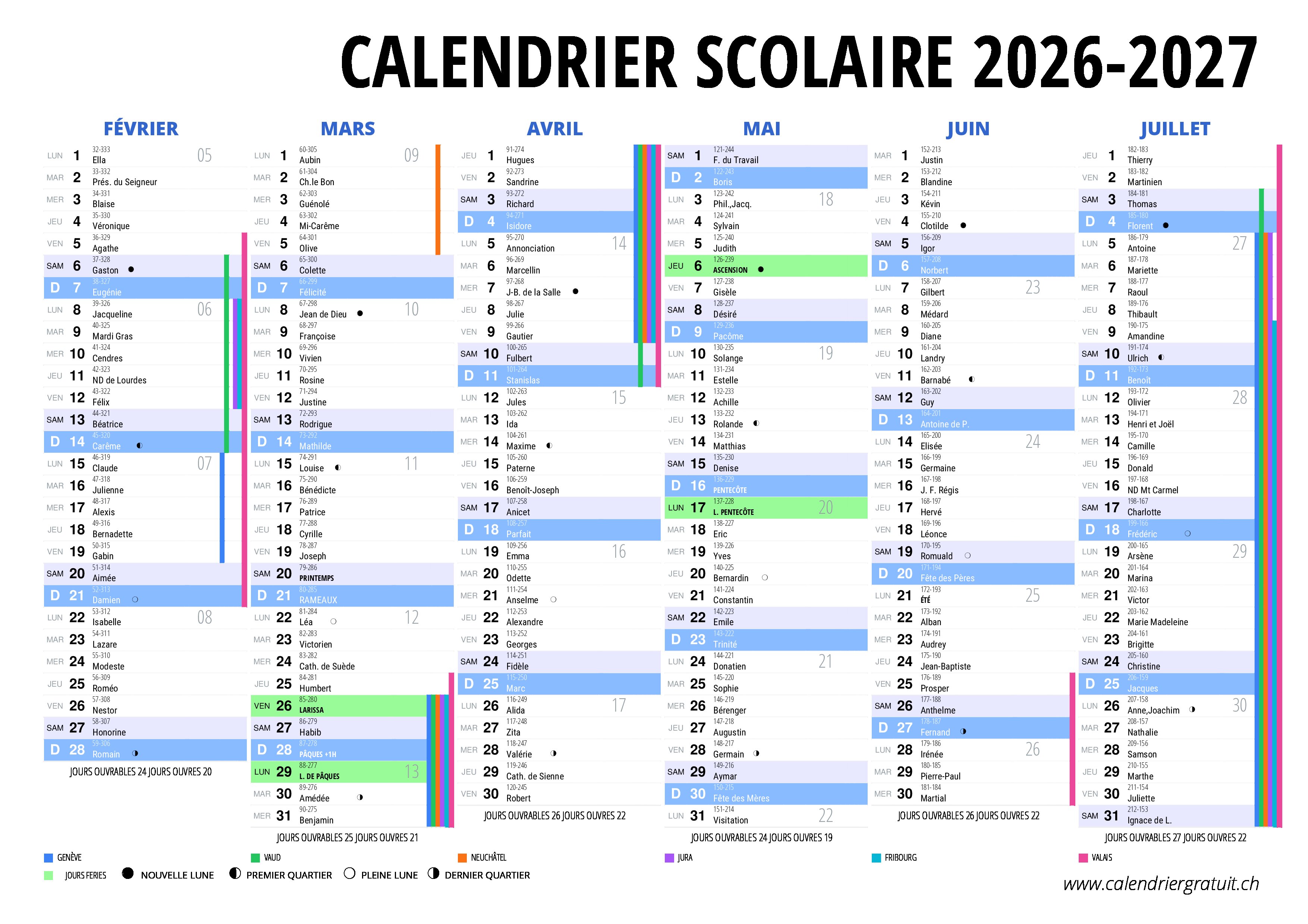 Calendrier Scolaire 2027 Consultez Et Imprimez Le Calendrier Scolaire 